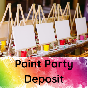 Image showing canvases and easels set up for paint party. Paint Party Deposit