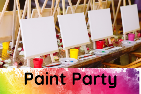 Image showing canvases and easels set up for paint party. Paint Party Deposit