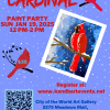 Come and be part of this enchanting winter cardinal painting session, featuring a cardinal perched on a snow-covered branch against a stunning blue background adorned with delicate snowflakes.